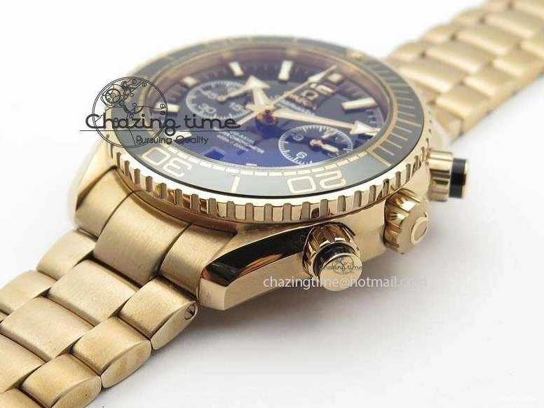 0601 Premium Seamaster Professional Chrono RG Black Ceramic Black Dial On RG Bracelet A 8212